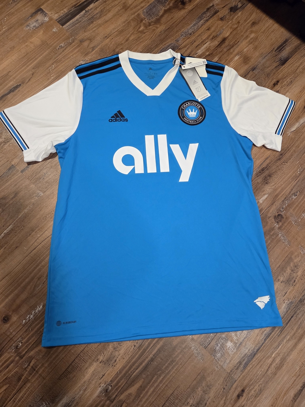 NEW Adidas Ally Blue & White Soccer Jersey